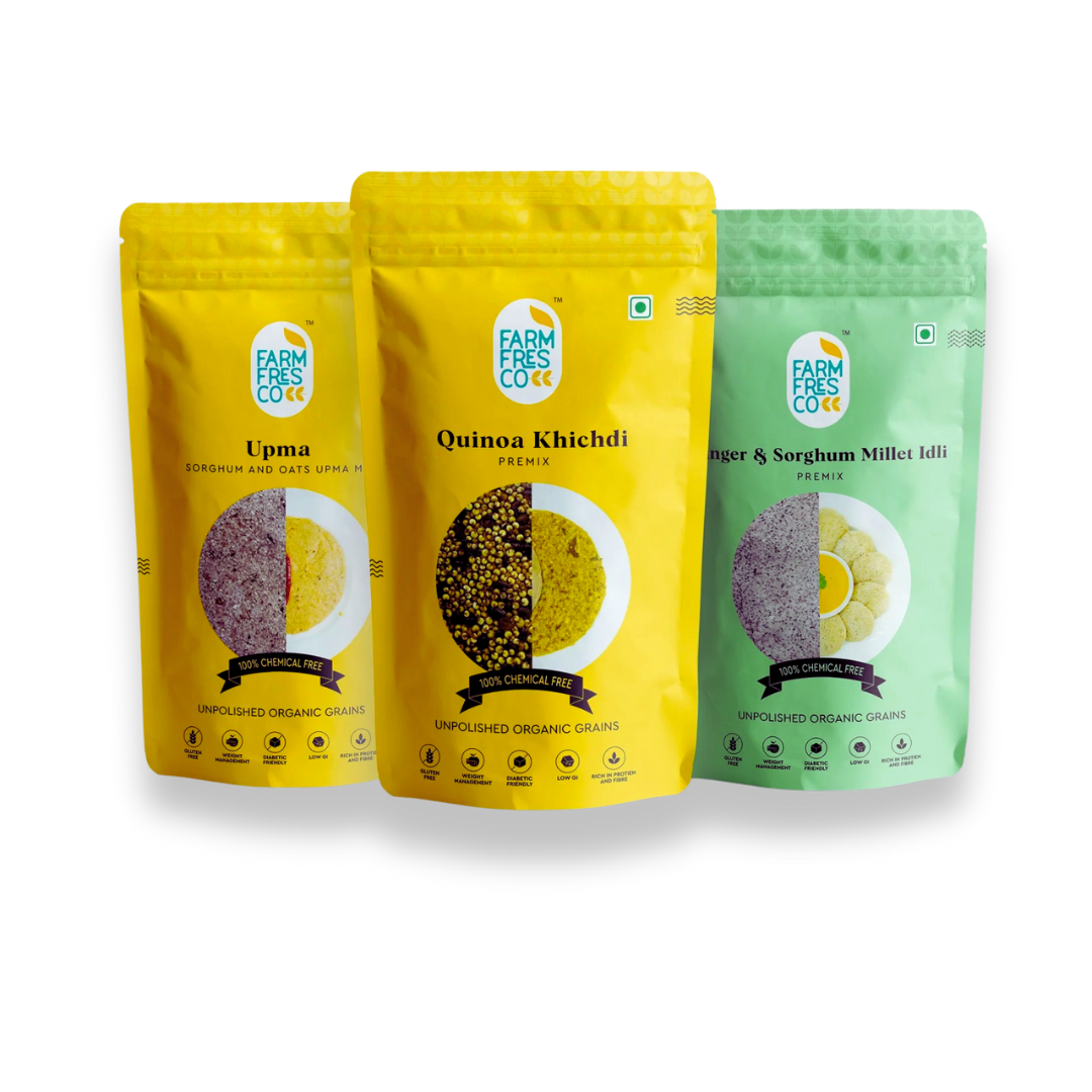 Healthy Heart Trio! (Quinoa Khichdi | Finger & Sorghumn Idli | Sorghum & Oats Upma)