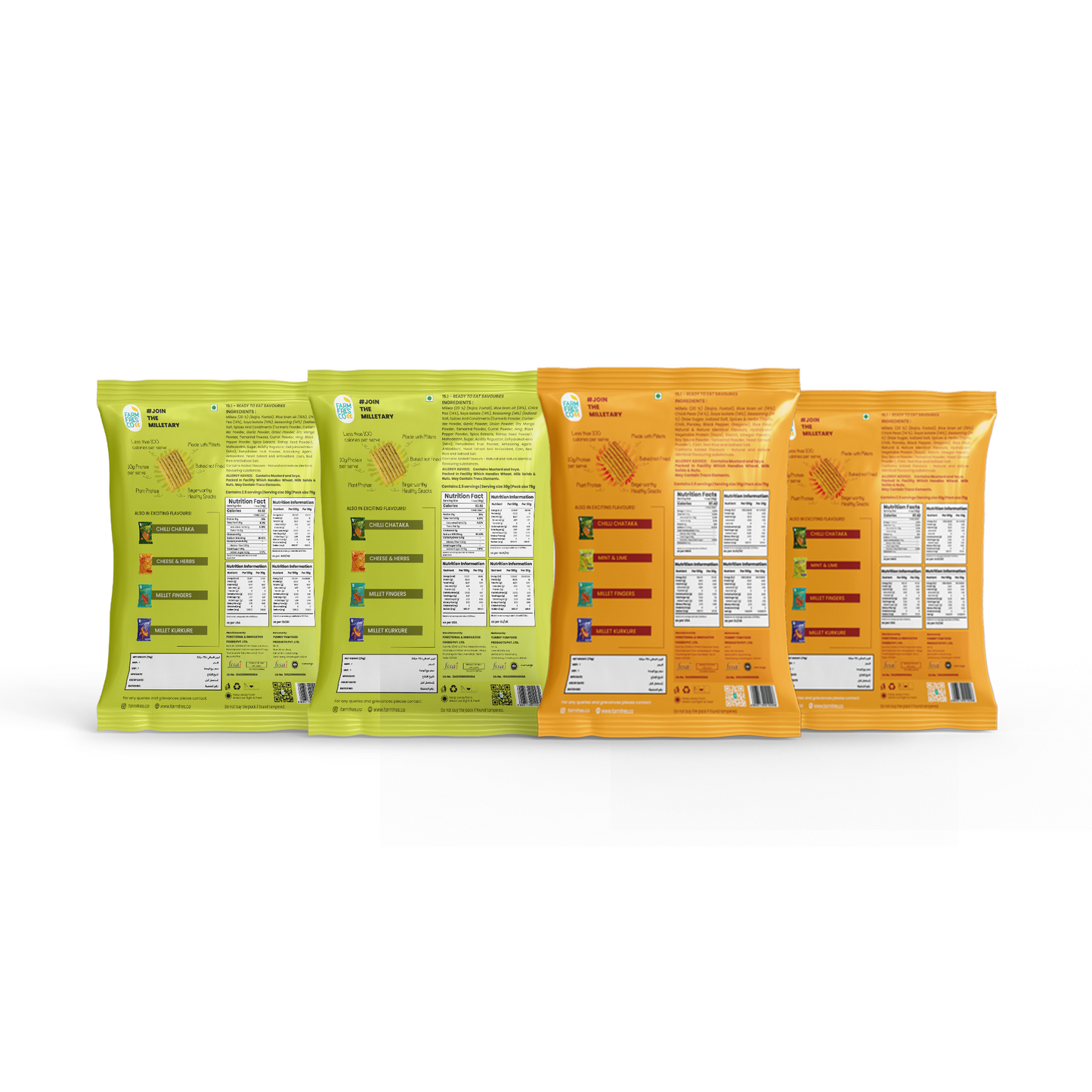 Mint & Lime + Cheese & Herbs (4 Packs x 75g each)
