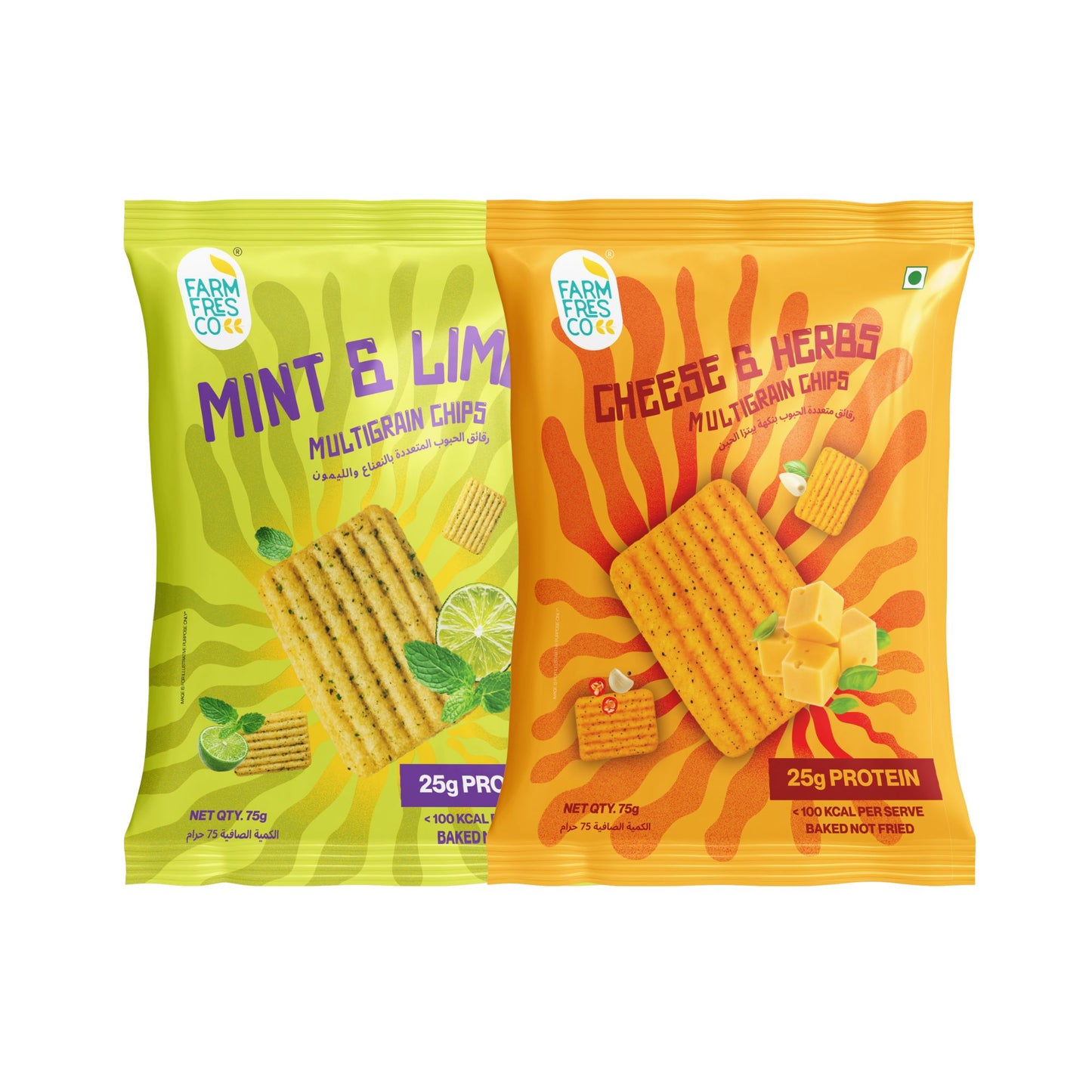 Mint & Lime + Cheese and Herbs (2 Packs x 75g each)