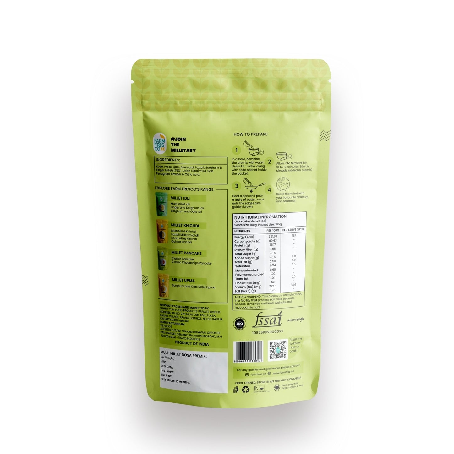 Multi Millet Dosa | 7 Millet Blend | 165g, Pack of 1