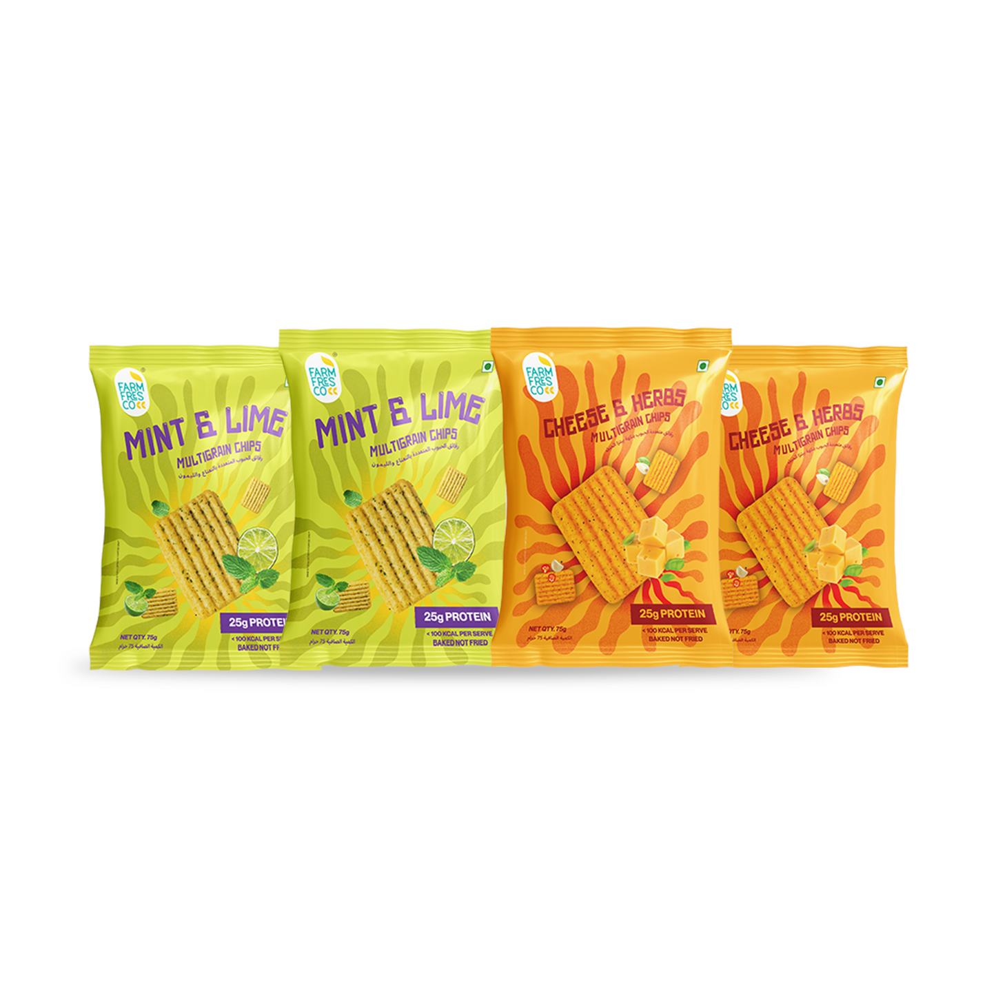 Mint & Lime + Cheese & Herbs (4 Packs x 75g each)