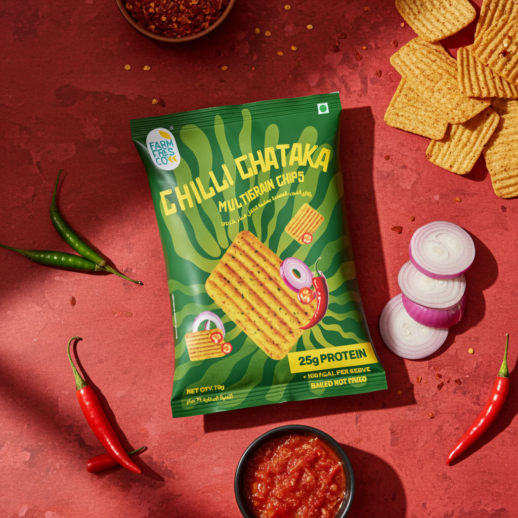 Chilly Chataka Protein Multigrain Chips (75g | 25g Plant Protein)