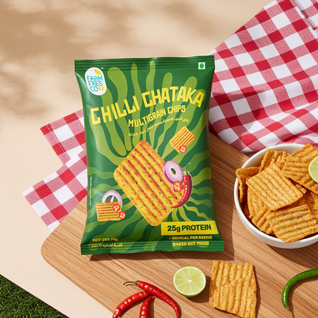 Chilly Chataka Protein Multigrain Chips (75g | 25g Plant Protein)
