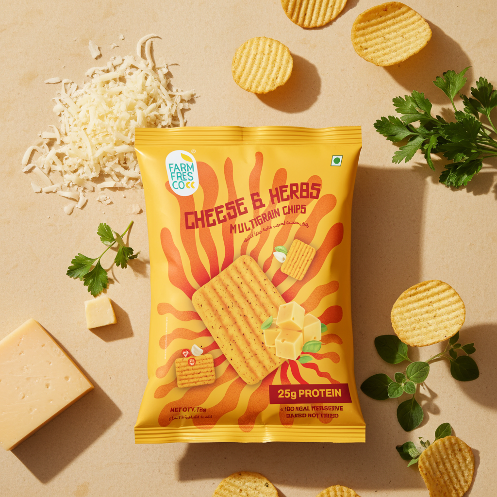 Cheese & Herbs Multigrain Chips (75g | 25g Plant Protein)