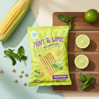 Mint & Lime Protein Multigrain Chips (75g | 25g Plant Protein)