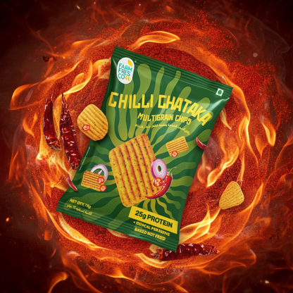 Chilly Chataka Protein Multigrain Chips (75g | 25g Plant Protein)