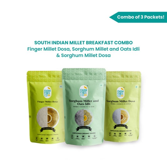 South Indian Millet Breakfast Combo Sorghum Dosa | Finger & Sorghum Idli | Finger Millet Dosa