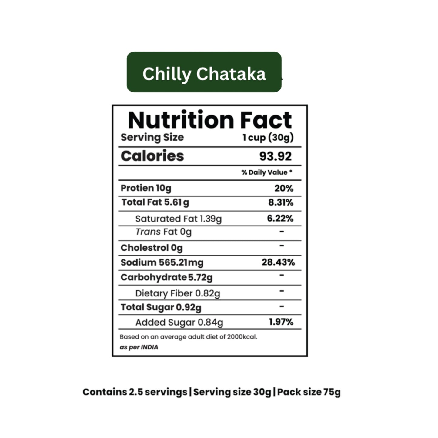 Chilly Chataka Protein Multigrain Chips (75g | 25g Plant Protein)