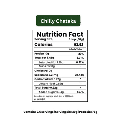Chilly Chataka Protein Multigrain Chips (75g | 25g Plant Protein)