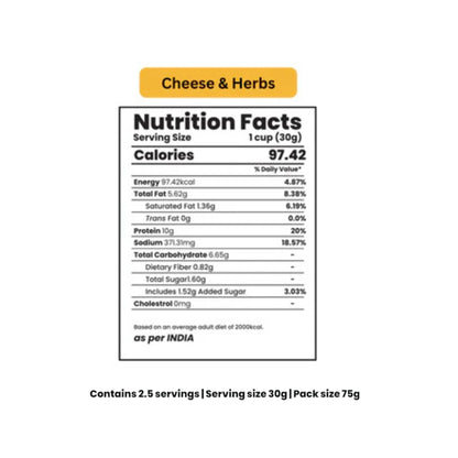 Cheese & Herbs Multigrain Chips (75g | 25g Plant Protein)