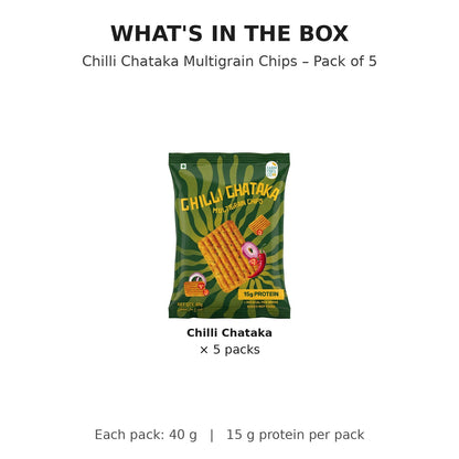 Chilli Chataka Protein Chips - what's in the box
