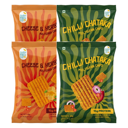 Protein Chips Combo – Cheese & Herbs x2 + Chilli Chataka x2 - product image