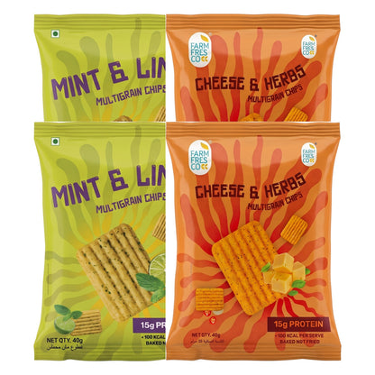 Protein Chips Combo – Mint & Lime x2 + Cheese & Herbs x2 - product image