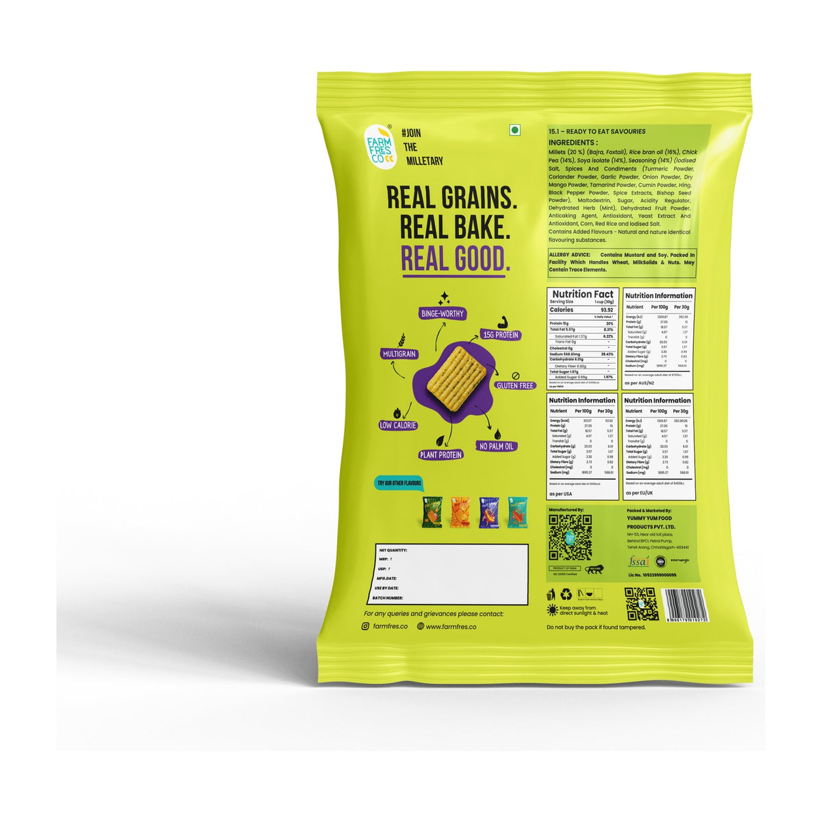 Mint & Lime Protein Chips - back of pack
