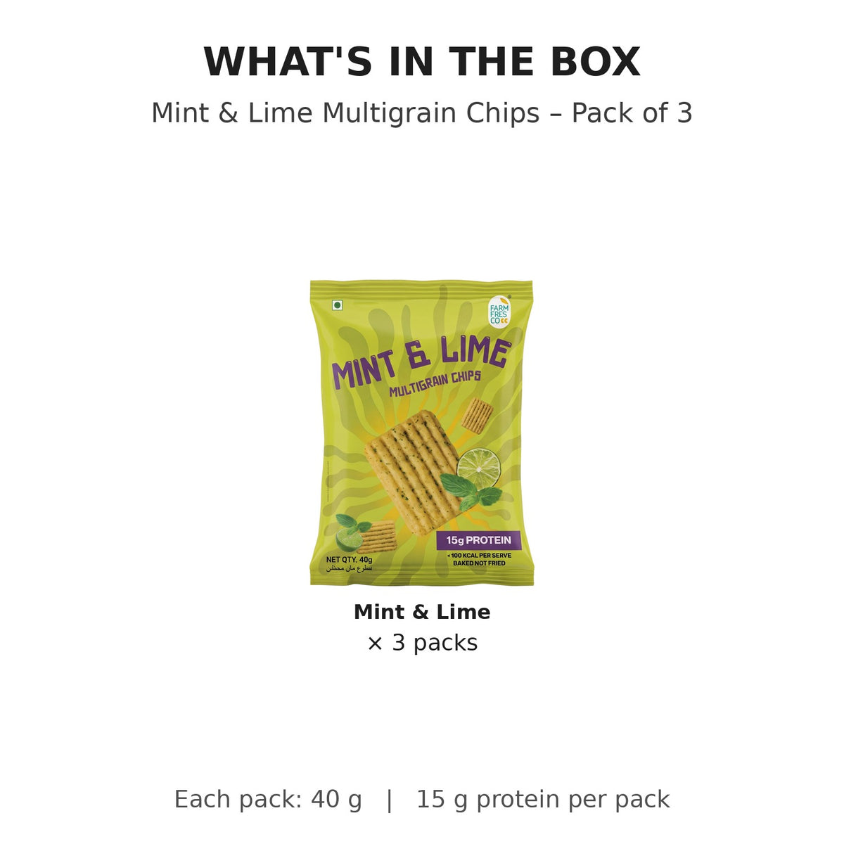 Mint & Lime Protein Chips - what's in the box