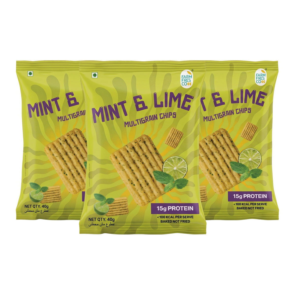 Mint & Lime Protein Chips - pack of 3